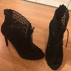Black lace up stiletto